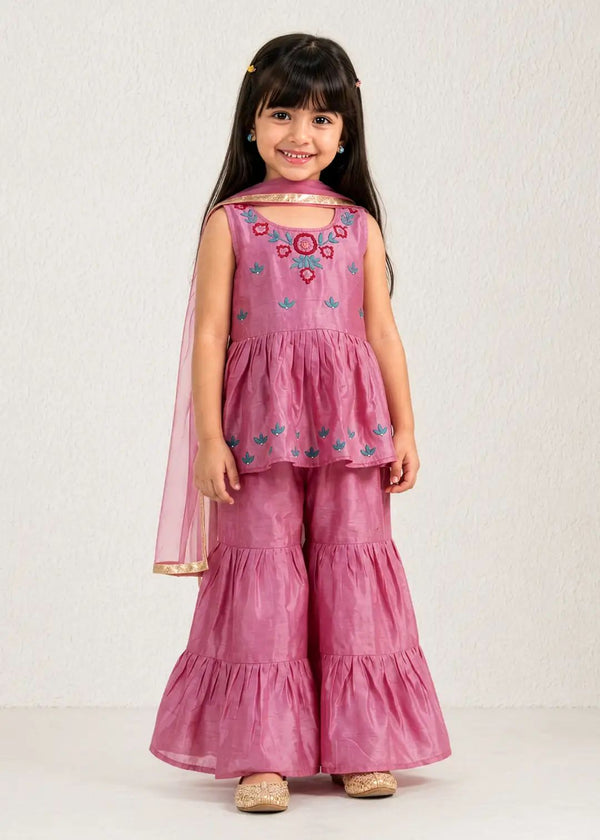 Pink Embroidered Kurta